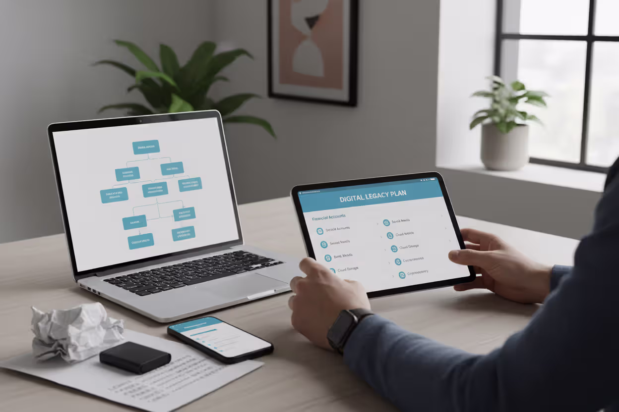 Organizing digital assets and account access for estate planning