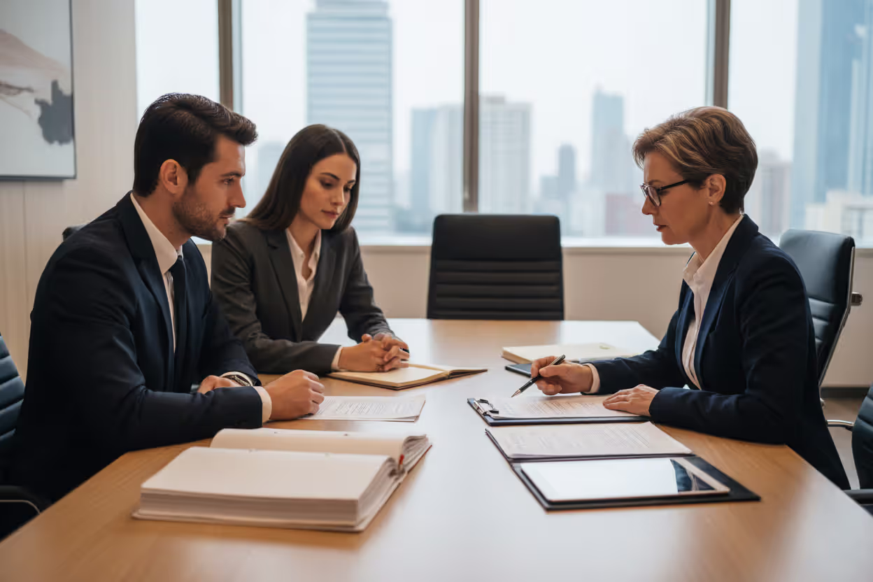 Family meeting with an attorney to discuss estate planning documents