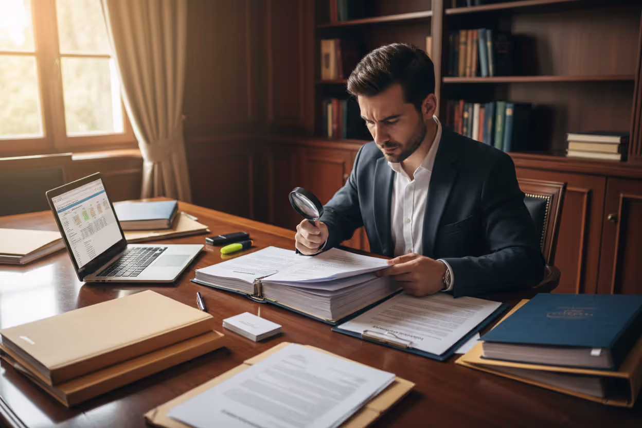 Person reviewing a complex estate planning document package