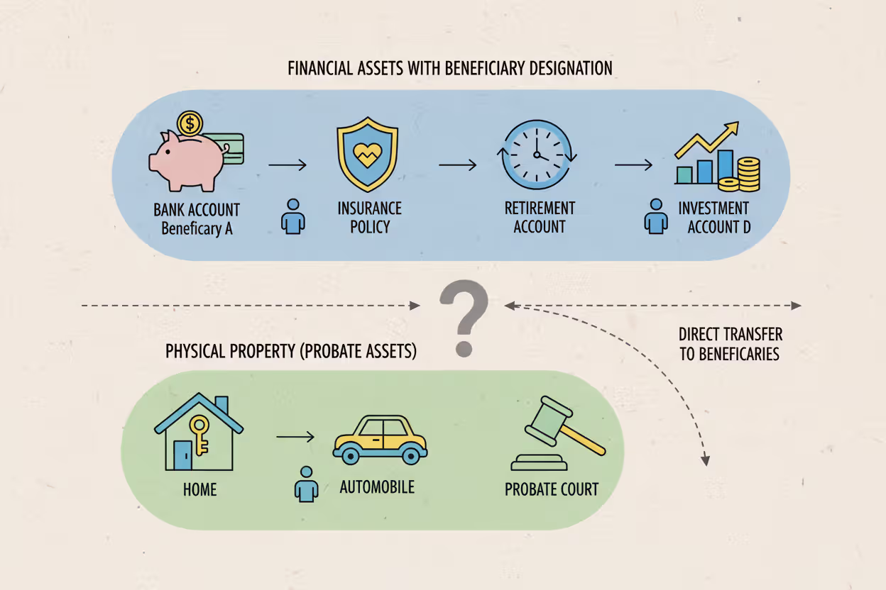 Comparison of beneficiary-designated assets and physical property