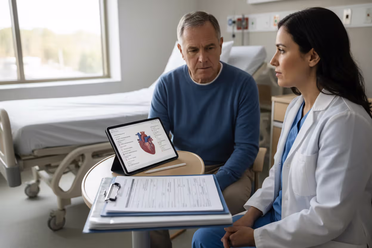 Doctor discussing medical decisions with a family member