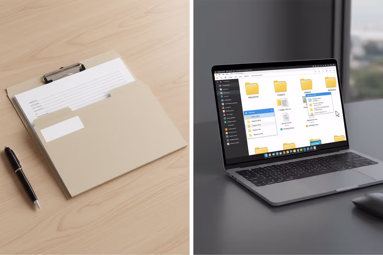 Simple paper binder and digital estate planning system side by side