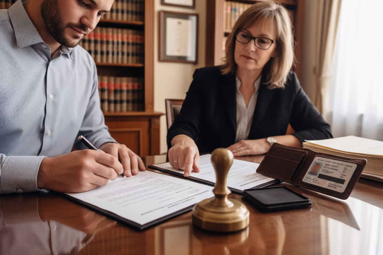 Signing a power of attorney document with a notary
