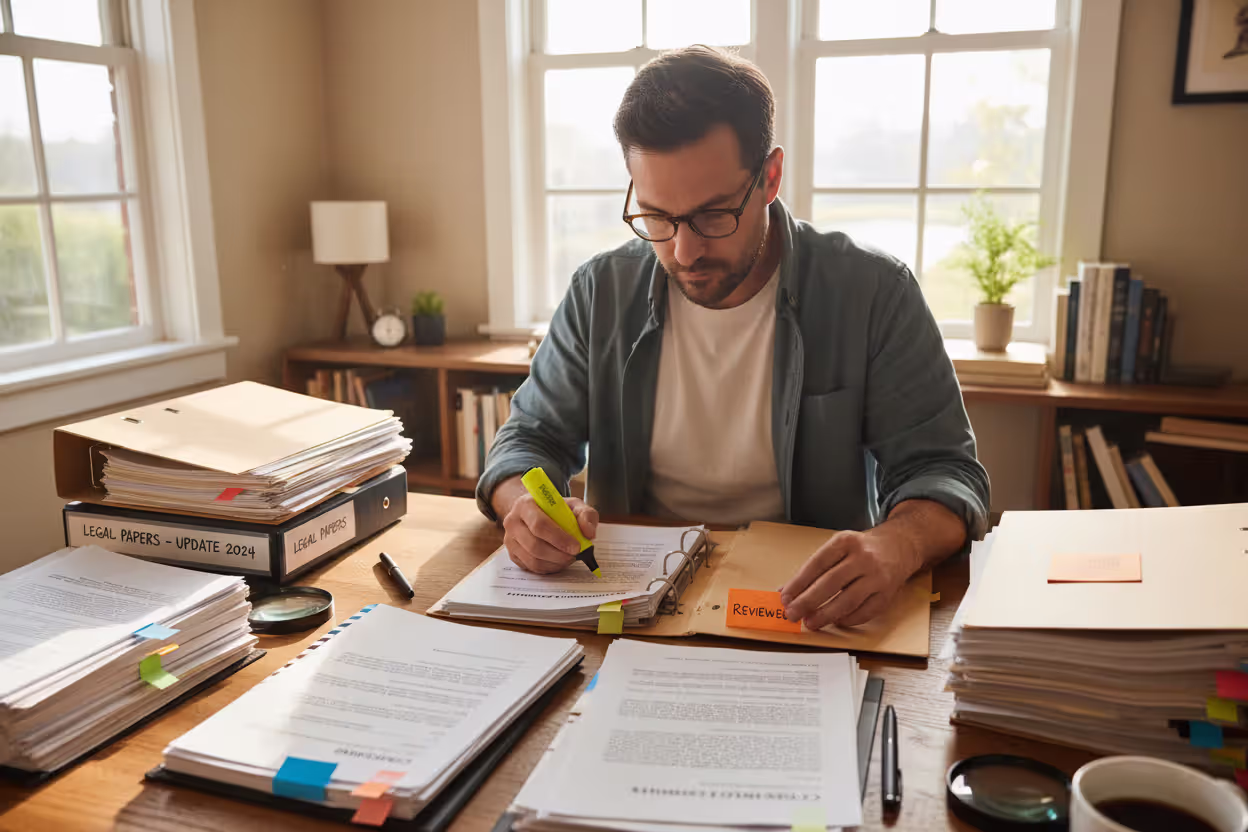 Reviewing and organizing legal estate planning documents