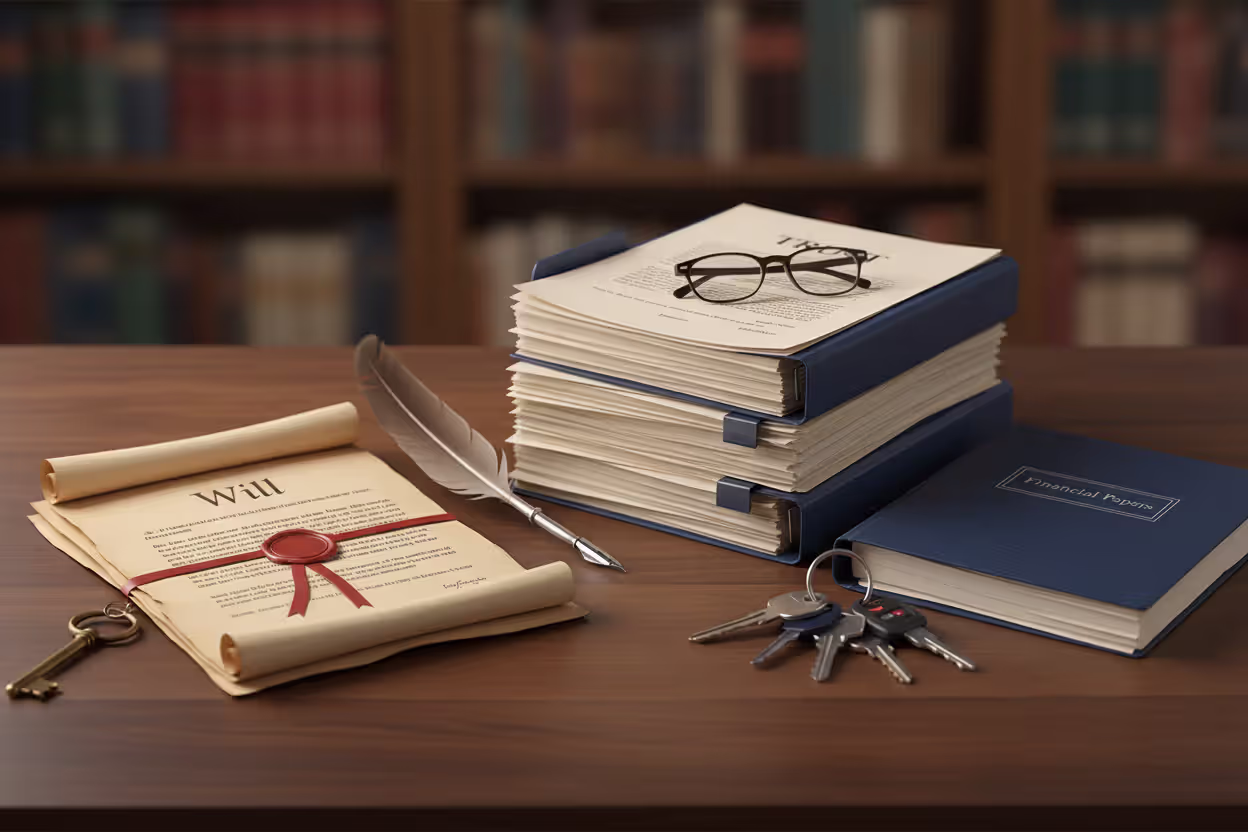 Side-by-side estate planning documents representing a will and a trust